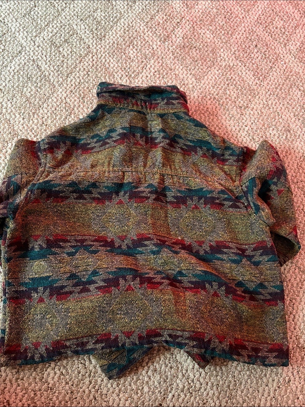 Cropped Aztec Pattern Jacket - Multicolor - Picture 3 of 4